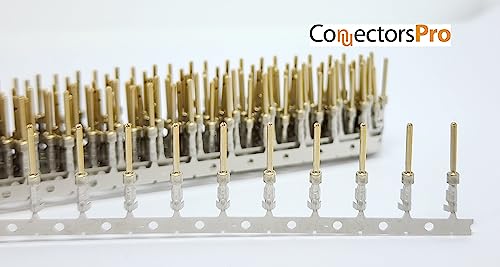 PC Accessories Connectors Pro D-Sub 2mm Male Crimp Pins, 200 Gold Tin Plated DB Male Crimp Connectors for DB9, DB25, DB37, DB15, DB50 - Image 2