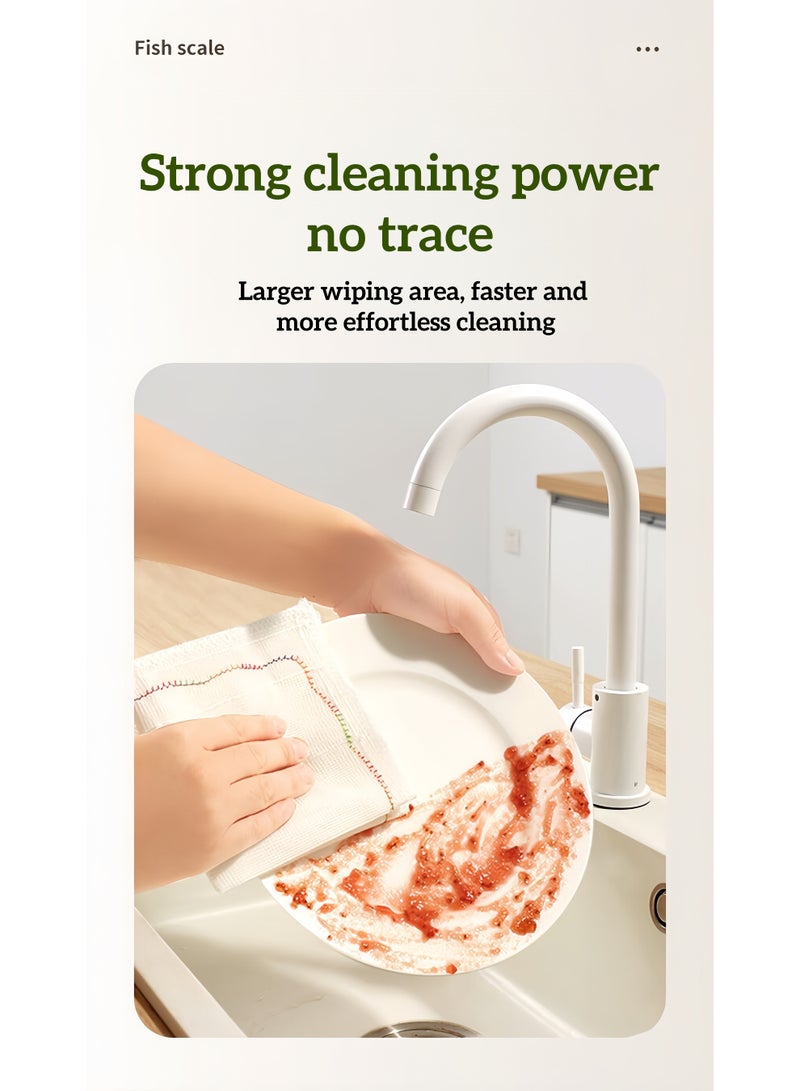 5-layer thick premium kitchen cloth, oil absorbing dishwashing cloth, multifunctional non greasy, easy to clean kitchen cloth, thick cleaning cloth, easy to clean, cotton cleaning cloth, kitchen dishwashing cloth, natural cotton kitchen dishwashing cloth, reusable cleaning cloth, microfiber towel (white -3-piece set) -25cm x 25cm  - Image 4