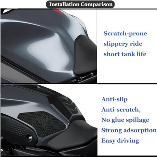 IZX For YAMAHA MT-07 MT07 MT 07 2021 2022 2023 Motorcycle Accessories Non-Slip Side Fuel Tank Stickers Waterproof Pad Rubber Sticker Tank Pad - Image 5