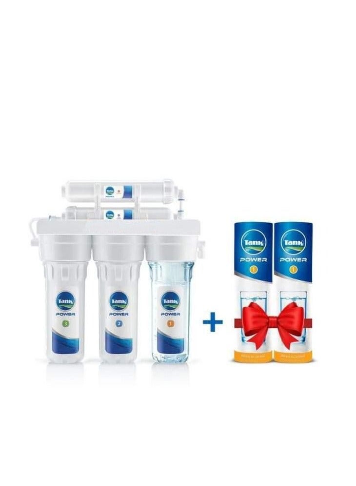 تانك فلتر مياه تانك باور - ٥ مراحل + ٢ خرطوشة إضافية