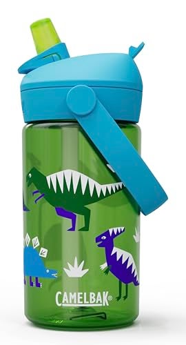 CamelBak Thrive Flip Straw Kids Water Bottle with Bite Valve Tritan Renew Hip Dinos 14oz - Image 1