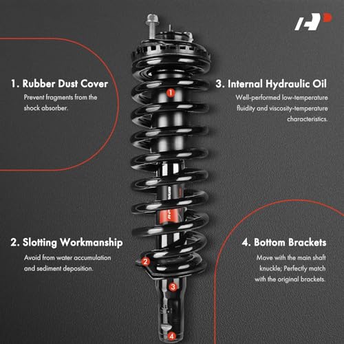 A-Premium Front Pair (2) Complete Strut & Coil Spring Assembly Compatible with Chevrolet Trailblazer 02-09 & GMC Envoy 02-09 & Buick Rainier 04-07 & Saab 9-7x 05-09 & Isuzu, Driver and Passenger Side - Image 3