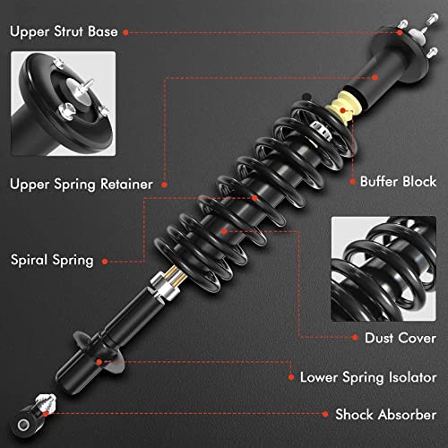 A-Premium Front Pair (2) Complete Strut & Coil Spring Assembly Compatible with Chevrolet Trailblazer 02-09 & GMC Envoy 02-09 & Buick Rainier 04-07 & Saab 9-7x 05-09 & Isuzu, Driver and Passenger Side - Image 2