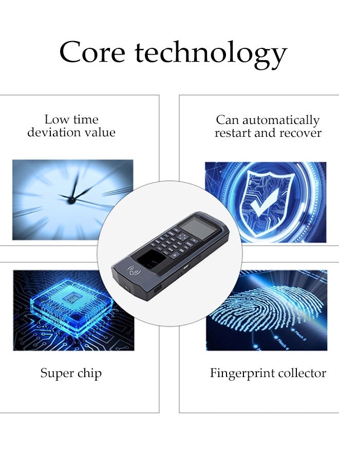 DUNISO Attendance Machine with Card, Fingerprint, Passwords, Multifunctional Attendance Device Lock, Access Control For Office Tamper Proof Door Entry - Image 5