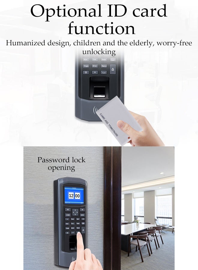 DUNISO Attendance Machine with Card, Fingerprint, Passwords, Multifunctional Attendance Device Lock, Access Control For Office Tamper Proof Door Entry - Image 4