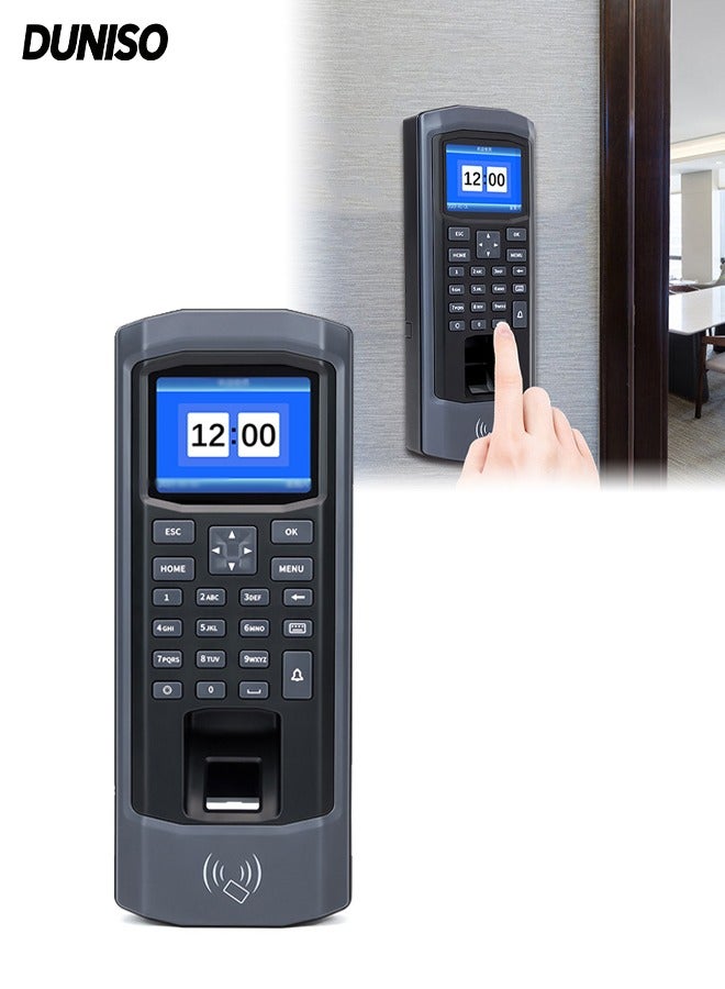 DUNISO Attendance Machine with Card, Fingerprint, Passwords, Multifunctional Attendance Device Lock, Access Control For Office Tamper Proof Door Entry - Image 1