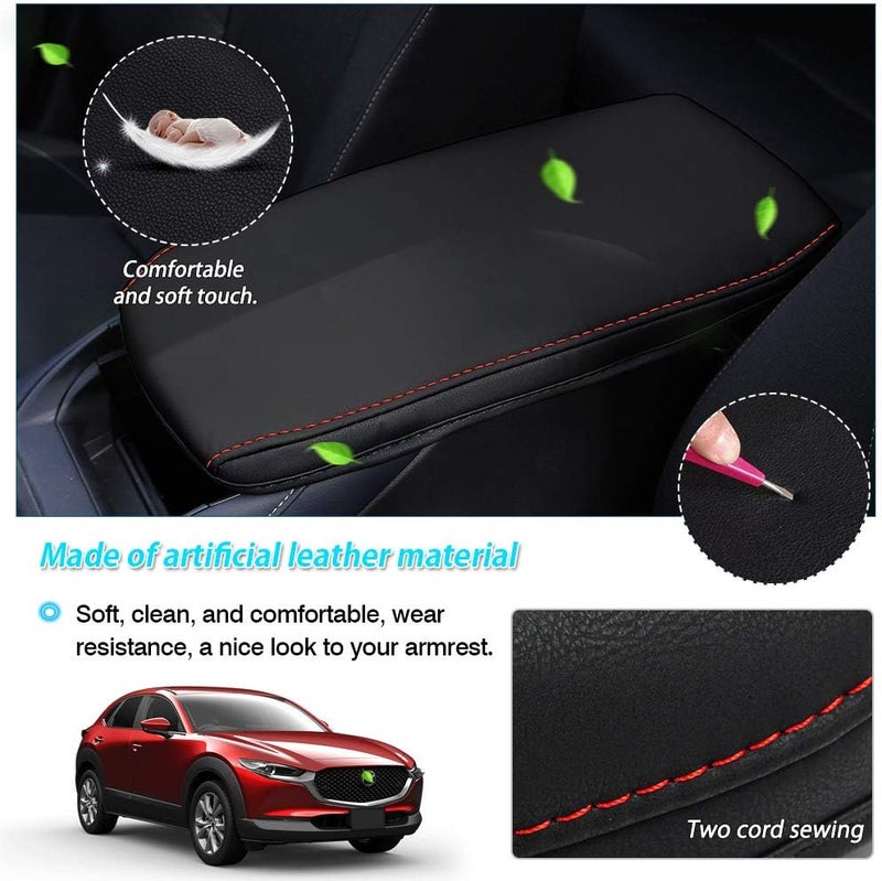 Autorder Center Console Cover for Mazda CX30 CX-30 2020 2021 2022 2023 2024 Accessories Armrest Cover Anti-Scratch Middle Console Pad Leather Armrest Protector - Image 4