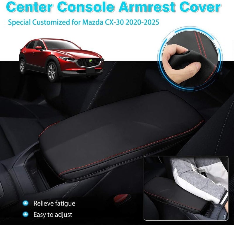 Autorder Center Console Cover for Mazda CX30 CX-30 2020 2021 2022 2023 2024 Accessories Armrest Cover Anti-Scratch Middle Console Pad Leather Armrest Protector - Image 2