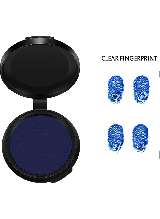 erorex 6 Pcs Fingerprint Ink Pads Professional Finger Printing Ink Pad For Office School Bank Thumbprint Ink Pad Quick Drying Erasable Ink Pad With Clear Impressions Round Blue - Image 2