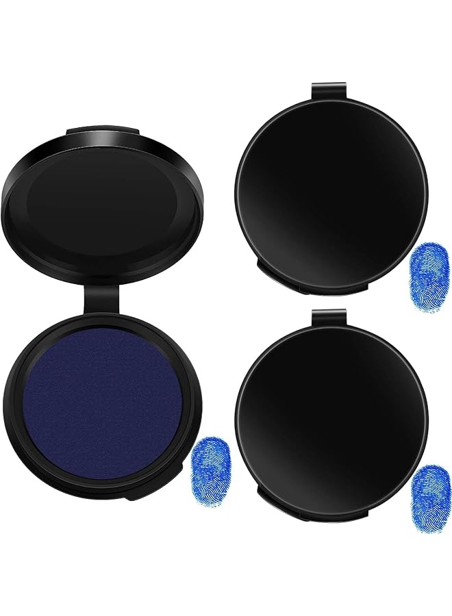 erorex 6 Pcs Fingerprint Ink Pads Professional Finger Printing Ink Pad For Office School Bank Thumbprint Ink Pad Quick Drying Erasable Ink Pad With Clear Impressions Round Blue - Image 1