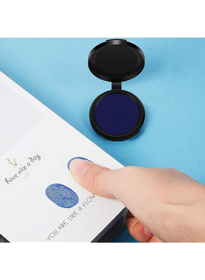 erorex 6 Pcs Fingerprint Ink Pads Professional Finger Printing Ink Pad For Office School Bank Thumbprint Ink Pad Quick Drying Erasable Ink Pad With Clear Impressions Round Blue - Image 4