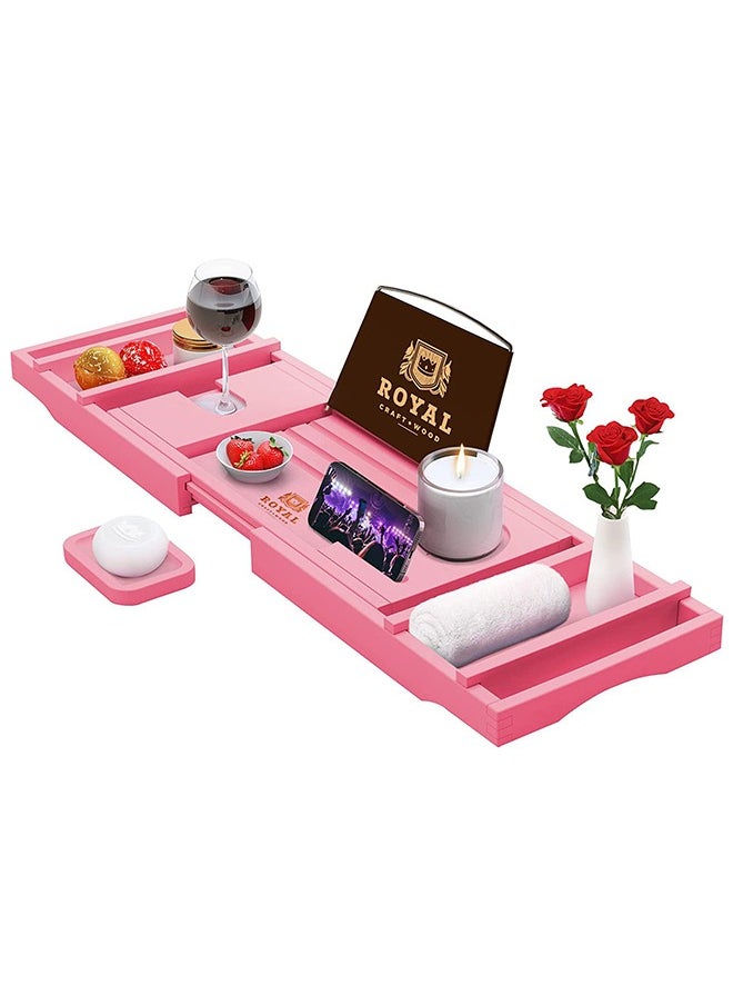 Luxury Bathtub Caddy Tray, One or Two Person Bath and Bed Tray, Bonus Free Soap Holder (Pink) - pzsku/Z135C21ED5C04F4C4746BZ/45/_/1716342422/e6d3ae0e-f1f8-4b7b-a189-2c07e08d02ab