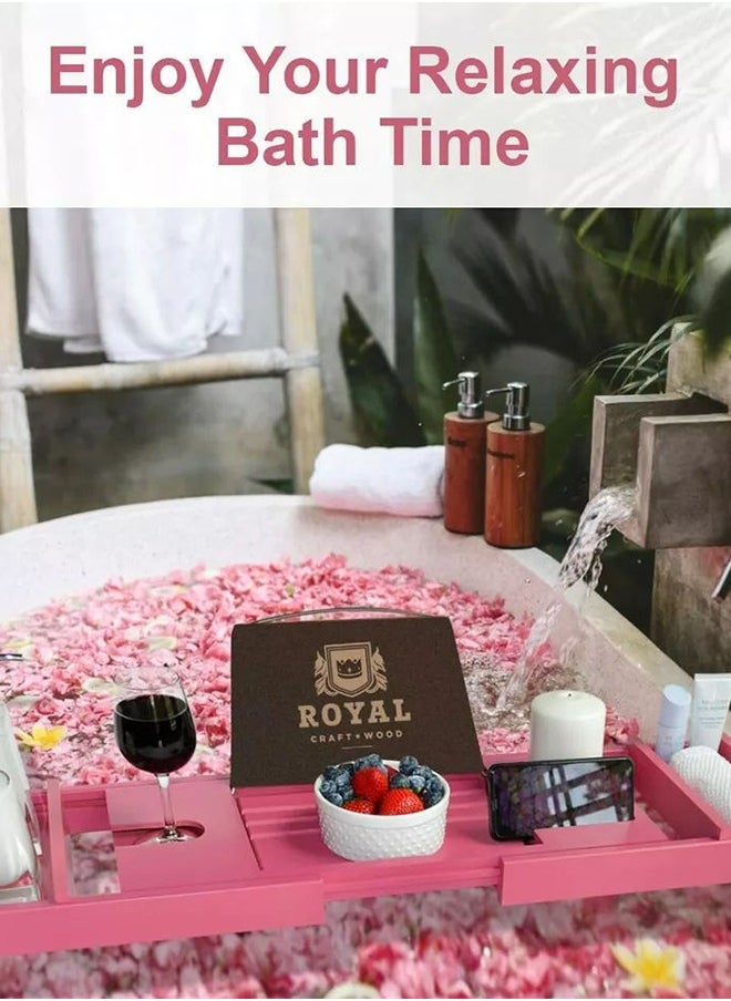 Luxury Bathtub Caddy Tray, One or Two Person Bath and Bed Tray, Bonus Free Soap Holder (Pink) - pzsku/Z135C21ED5C04F4C4746BZ/45/_/1716343738/30b8f01c-dcf4-49f1-b782-dfd3d379c434