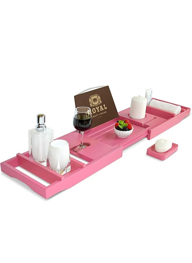 Luxury Bathtub Caddy Tray, One or Two Person Bath and Bed Tray, Bonus Free Soap Holder (Pink) - pzsku/Z135C21ED5C04F4C4746BZ/45/_/1716343818/69de2dac-c540-4f25-a74d-8960d0b9e4fd