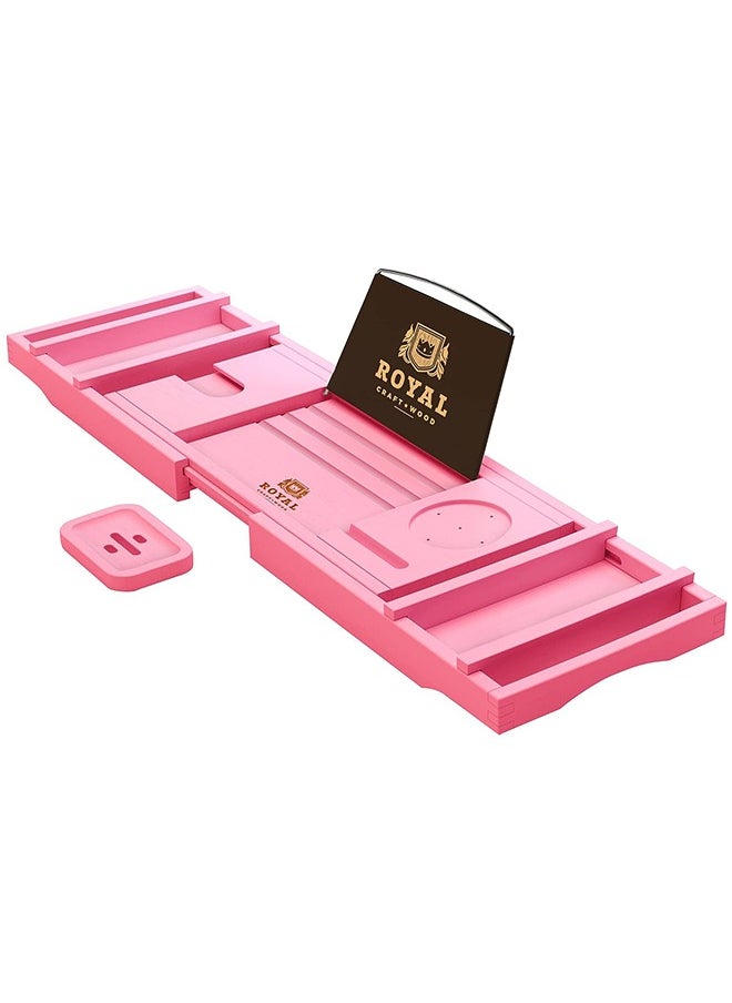 Luxury Bathtub Caddy Tray, One or Two Person Bath and Bed Tray, Bonus Free Soap Holder (Pink) - pzsku/Z135C21ED5C04F4C4746BZ/45/_/1716343838/609c5a1d-8ed6-416e-a00f-1b03b9426bab