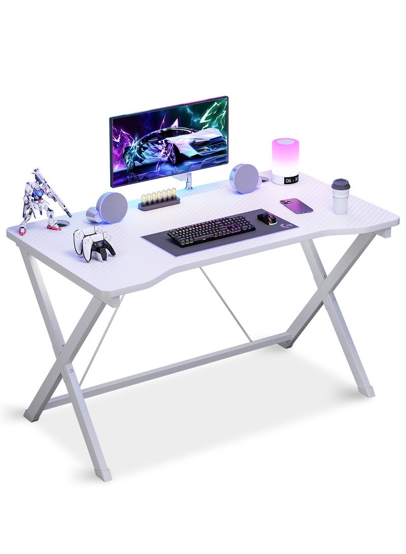 FAMAPY Gaming Table 100x54.5x75cm,Small Office Desk with Cable Hole, Compact  Gaming Desk,Carbon Fiber  PC Workstations - Image 1