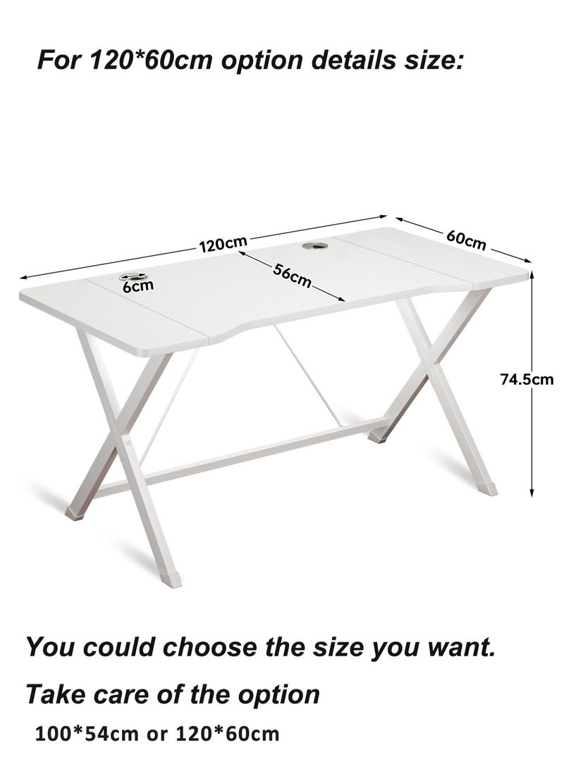 FAMAPY Gaming Table 100x54.5x75cm,Small Office Desk with Cable Hole, Compact  Gaming Desk,Carbon Fiber  PC Workstations - Image 3
