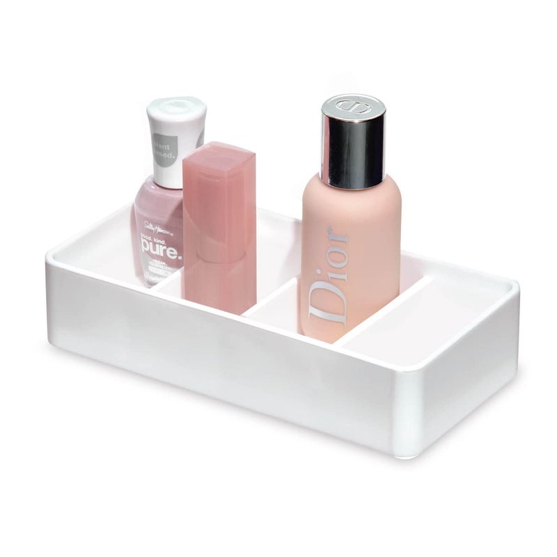 InterDesign iDesign The Sarah Tanno Collection 4 Slot Silicone Cosmetic Drawer Organizer White