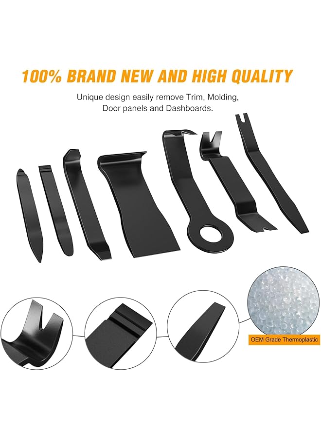 KASTWAVE Auto Trim Scratch Removal Tool, 8 Pcs No-Scratch Auto Removal Tool Kit, Easy Door Panel Removal Tool, For Car Audio, Dash Door Panel, Window Molding Fastener Remover - Image 4