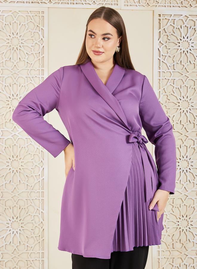 Styli Pleated Wrap Dress - Image 1