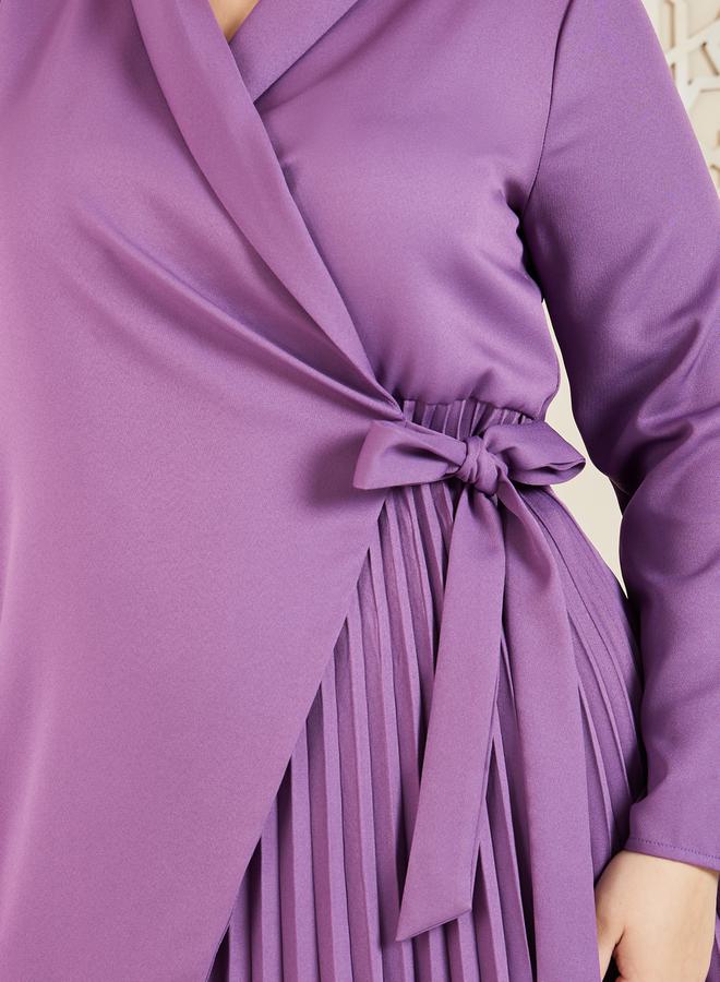 Styli Pleated Wrap Dress - Image 3