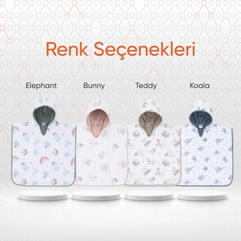 Gezenbebe Hero Patterned Muslin & Towel Baby Poncho Bunny