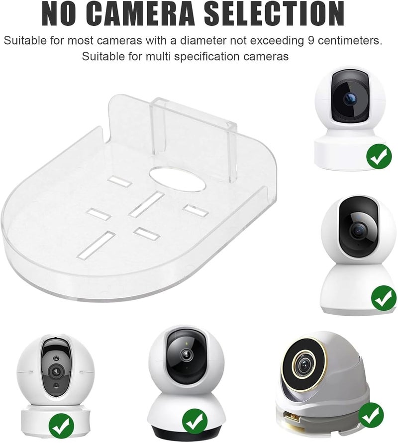 Maykela 3 Pcs Acrylic Small Wall Shelf, Surveillance Bracket with Adhesive, Mini Floating Wall Shelves for Security Cameras, Webcam, Speakers, Baby Monitors, Easy to Install No Drill - Image 3