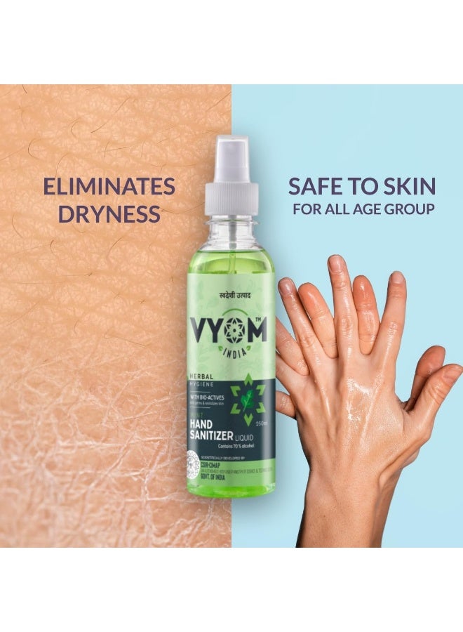 VYOM India Herbal Hygiene Mint Liquid Hand Sanitizer Spray |  Based, Kills Germs, Long Lasting | 500 ML (Pack of 1) - Image 4