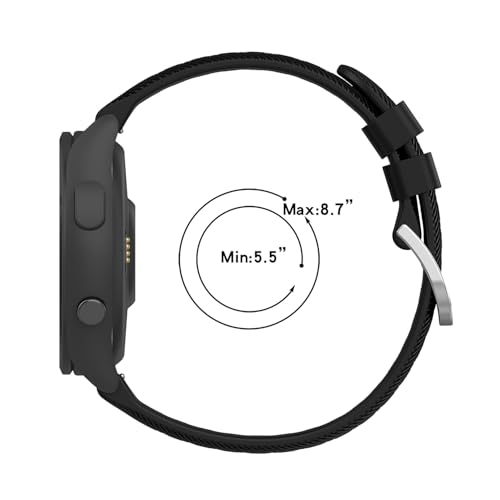 INF حزام ساعة سيليكون INF متوافق مع Garmin Forerunner 265S، حزام معصم سريع الإطلاق للنساء/الرجال، حزام رياضي قابل للتعديل وقابل للتنفس (أسود) - Image 5