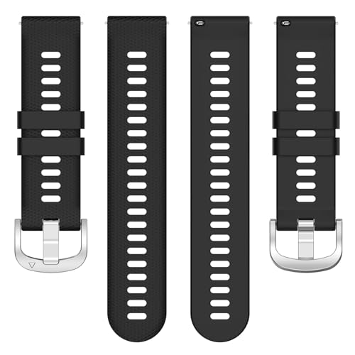 INF حزام ساعة سيليكون INF متوافق مع Garmin Forerunner 265S، حزام معصم سريع الإطلاق للنساء/الرجال، حزام رياضي قابل للتعديل وقابل للتنفس (أسود) - Image 3