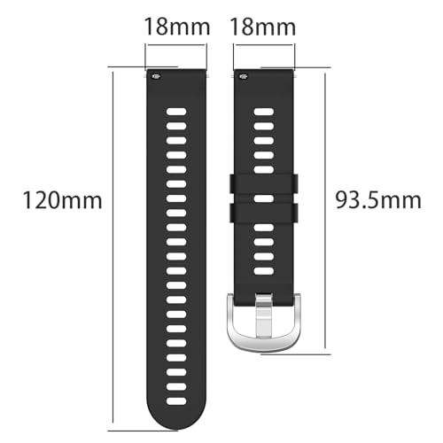 INF حزام ساعة سيليكون INF متوافق مع Garmin Forerunner 265S، حزام معصم سريع الإطلاق للنساء/الرجال، حزام رياضي قابل للتعديل وقابل للتنفس (أسود) - Image 4