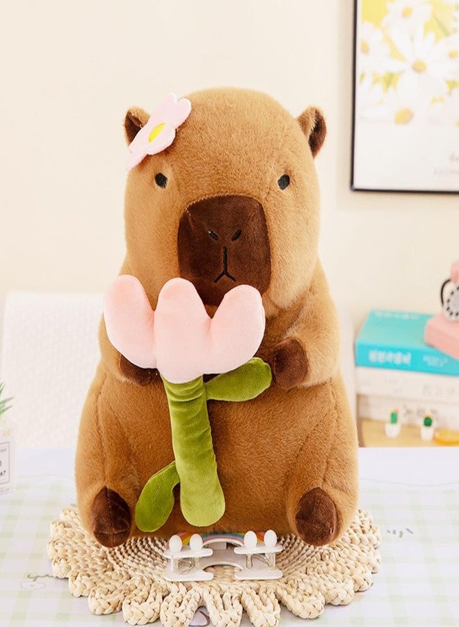 NatureMan Cute Capybara Stuffed Animals,Kawaii Capybara Plush Toys, Capybara Stuffed Aniamls Toys for Girls Kids Adults Birthdays (Flower Style -12inch) - Image 4