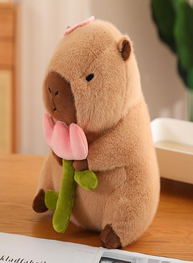 NatureMan Cute Capybara Stuffed Animals,Kawaii Capybara Plush Toys, Capybara Stuffed Aniamls Toys for Girls Kids Adults Birthdays (Flower Style -12inch) - Image 1
