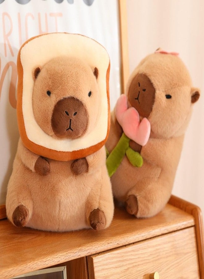 NatureMan Cute Capybara Stuffed Animals,Kawaii Capybara Plush Toys, Capybara Stuffed Aniamls Toys for Girls Kids Adults Birthdays (Flower Style -12inch) - Image 3