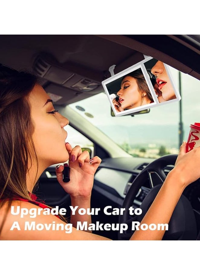Generic Car Vanity Mirror with Touch LED Light - 3 Color Modes, Rechargeable Makeup Mirror for Car Interior, Adjustable Brightness, Ultra-Thin Design, Perfect for Travel & Daily Use  - Image 3