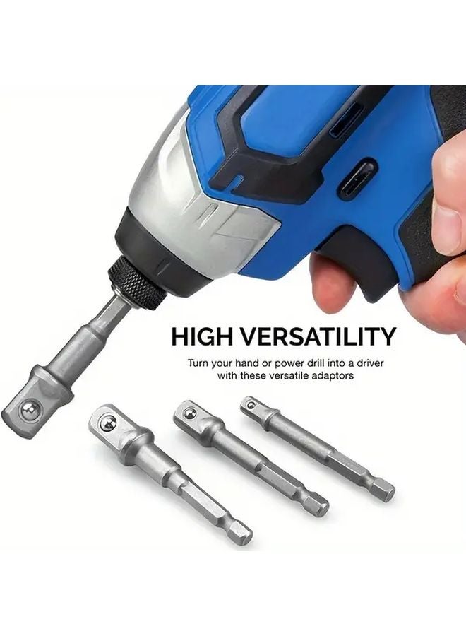 8 Pcs 1 4 Inch Hex Drive Extension Adapters For Impact Drills Metal Construction - Image 2
