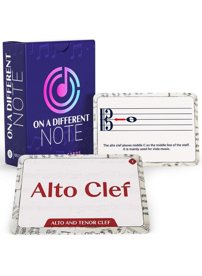 Briston Briston Intermediate Musicians 70 Flashcards - On a Different Note, Alto & Tenor Clefs, Dynamic Symbols, Tempo & Time - Teacher or Home Music Study Art Students Learning Band Flash Cards  - Image 1