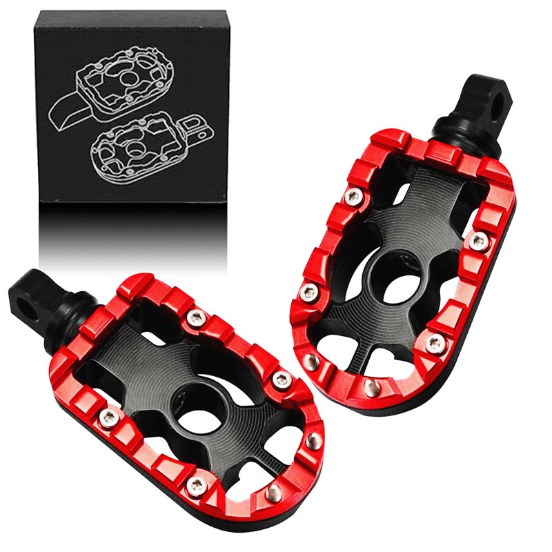 VPZMT Universal 10mm Highway Passenger FootpegsFootrests for HarleyStreet GlideElectra GlideRoad KingRoad Glide Passenger Floor BoardsRED