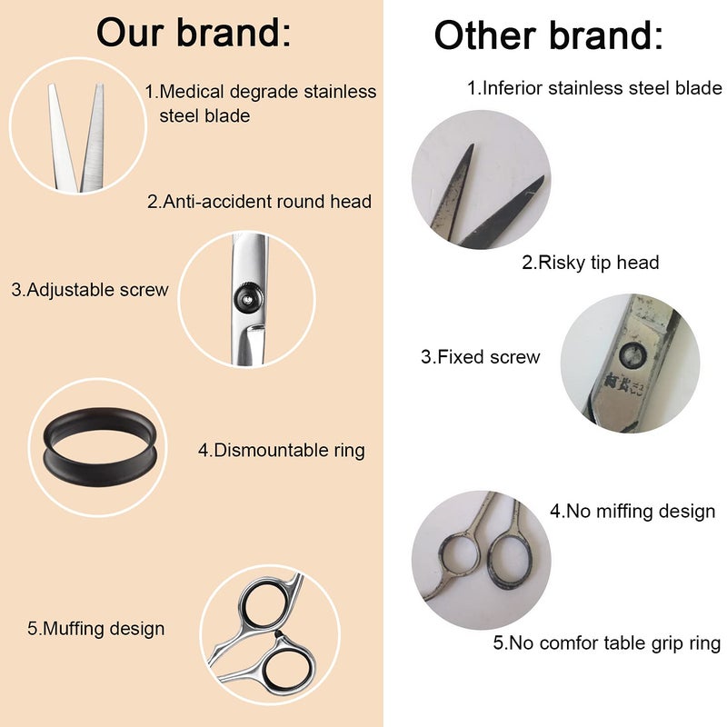 Fcysy Professional 10 Pcs Sharp Barber Hair Cutting Kit - Thinning Shears Set, Haircut Scissors & Hairdressing Shears with Accessories in Leather Case for Women, Men & Pet - Image 3