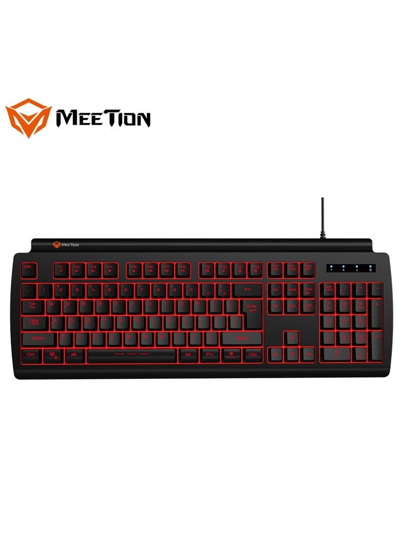 ميشين Meetion K9000 Waterproof RGB Backlit Gaming Keyboard With 19 Anti-Ghosting Keys – Durable LED Keyboard With Spill-Resistant Design, Ergonomic Layout, USB Wired Connection, Multimedia Shortcuts – Compatible With PC, Laptop, Windows, Gaming Setups - Image 1
