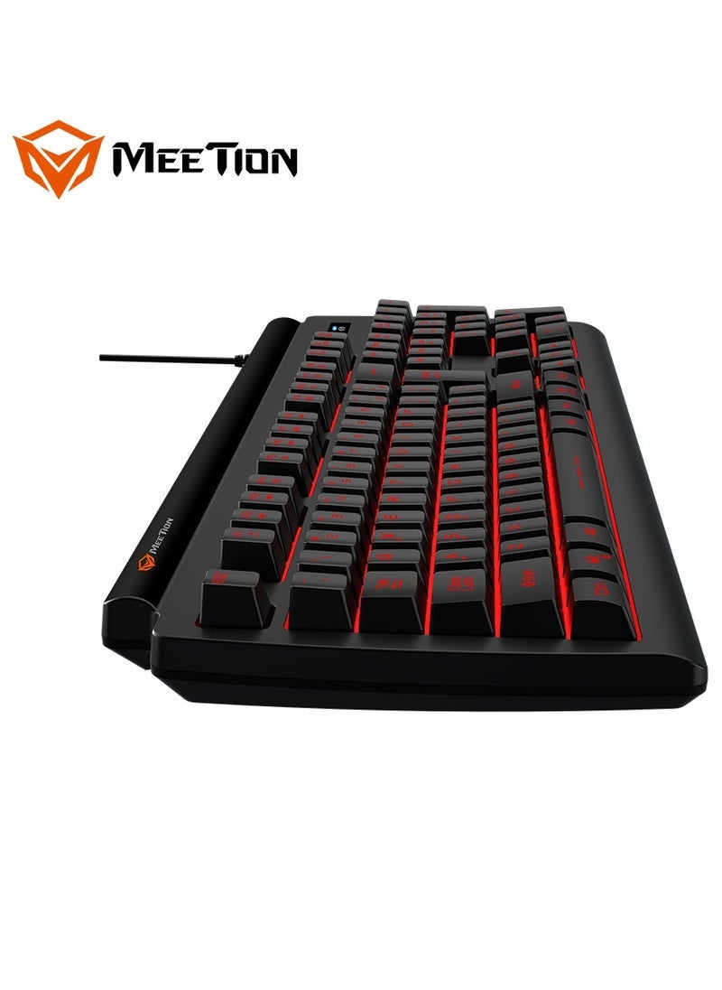 ميشين Meetion K9000 Waterproof RGB Backlit Gaming Keyboard With 19 Anti-Ghosting Keys – Durable LED Keyboard With Spill-Resistant Design, Ergonomic Layout, USB Wired Connection, Multimedia Shortcuts – Compatible With PC, Laptop, Windows, Gaming Setups - Image 4