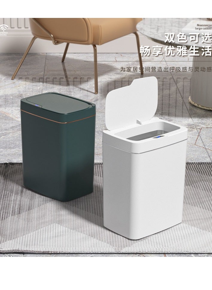 Generic Bathroom Trash Can 18L Waterproof Motion Sensor Small Bathroom Trash Can with Lid Slim Plastic Narrow Bedroom Garbage Can  - Image 2