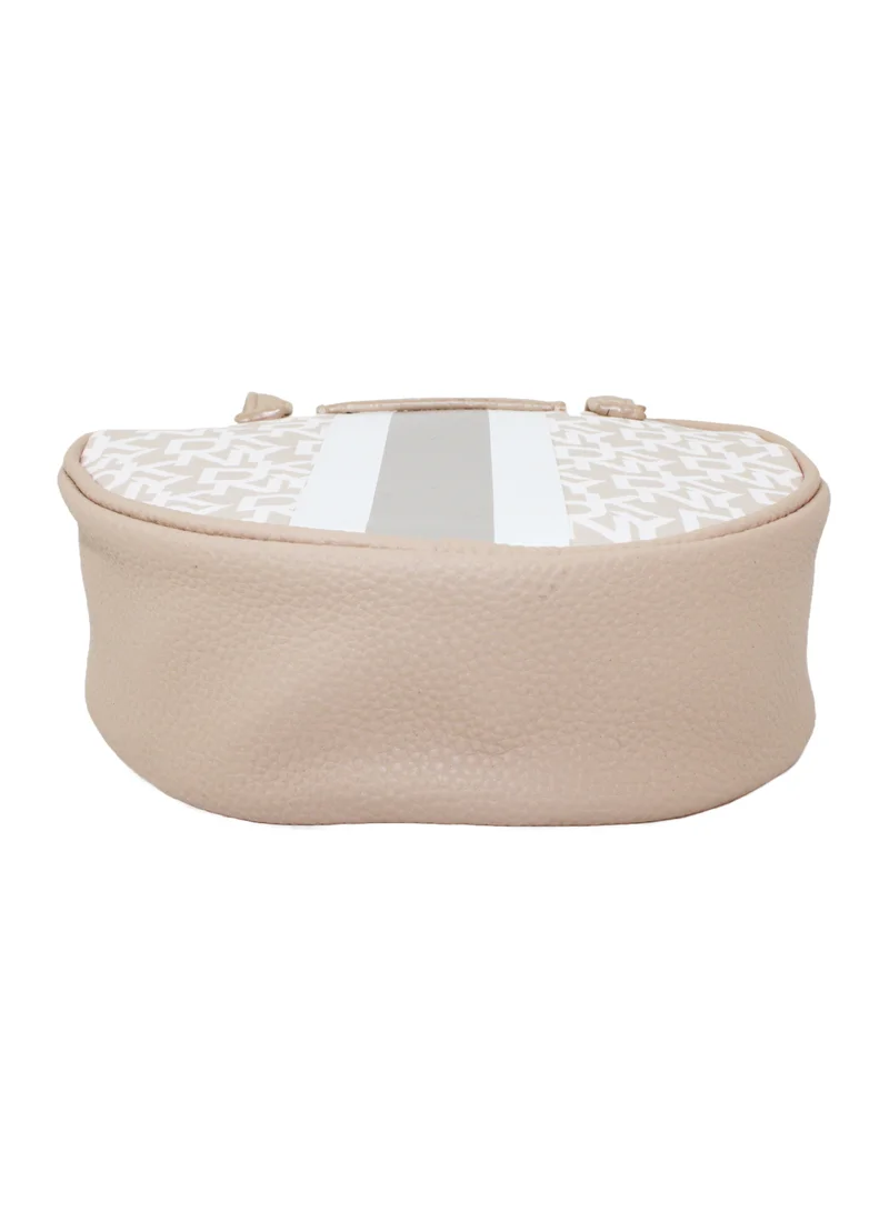 DKNY DKNY Signature Stripe Original Circle Bag Cosmetic Bag, Travel Make up Bag Small, Small Lightweight Cosmetic Bag Storage Bag, Small Makeup Bag, Travel Toiletry Bag