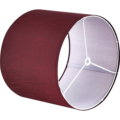 GO&SO GOSO 13" Burgundy Red Lamp Shades Faux Silk, Set of 2 Medium Victorian Lamp Shades for Table Lamps Floor Lamps,13 ×13 ×10 IN (Spider) Lampshades Replace,Night Stand Light for Bedroom Required Assembly - Image 5