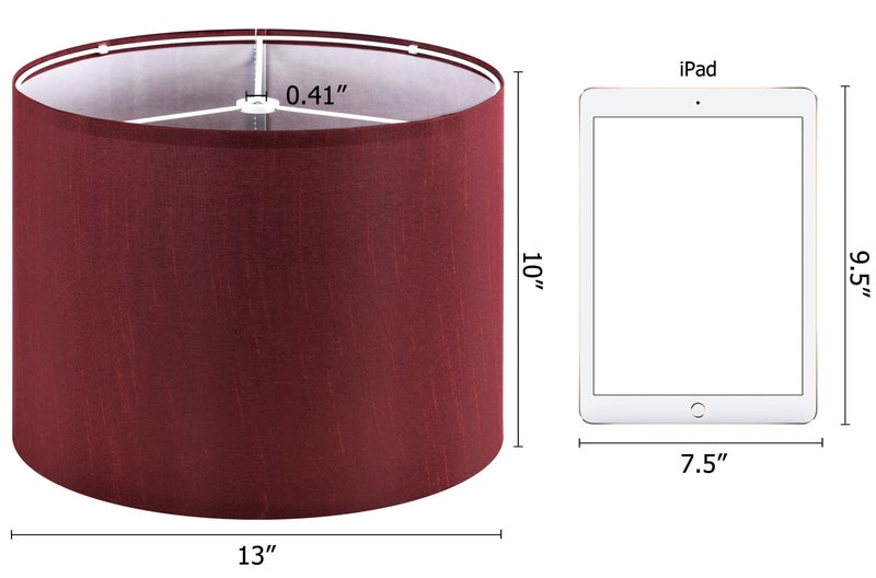 GO&SO GOSO 13" Burgundy Red Lamp Shades Faux Silk, Set of 2 Medium Victorian Lamp Shades for Table Lamps Floor Lamps,13 ×13 ×10 IN (Spider) Lampshades Replace,Night Stand Light for Bedroom Required Assembly - Image 2
