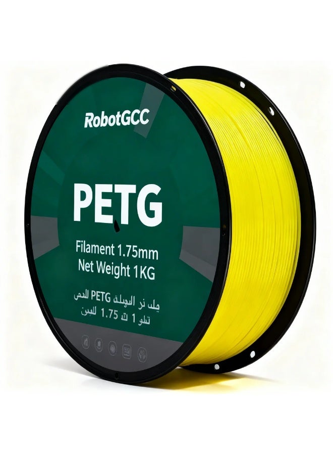 robotgcc PETG Filament 1.75mm Morning Sunflower Yellow 1KG Bright Yellow 3D Printer Filament Glossy Finish Smooth Extrusion Low Stringing High Strength Durable Flexible Strong Layer Adhesion Easy Print FDM Compatible Filament for Prototyping Engineering Models Decorative Printing Cosplay DIY Projects Industrial Use Consistent Diameter Moisture Resistant Precision Printing High Quality Material Stable Flow Clean Printing Reliable Performance Professional Results - Image 1
