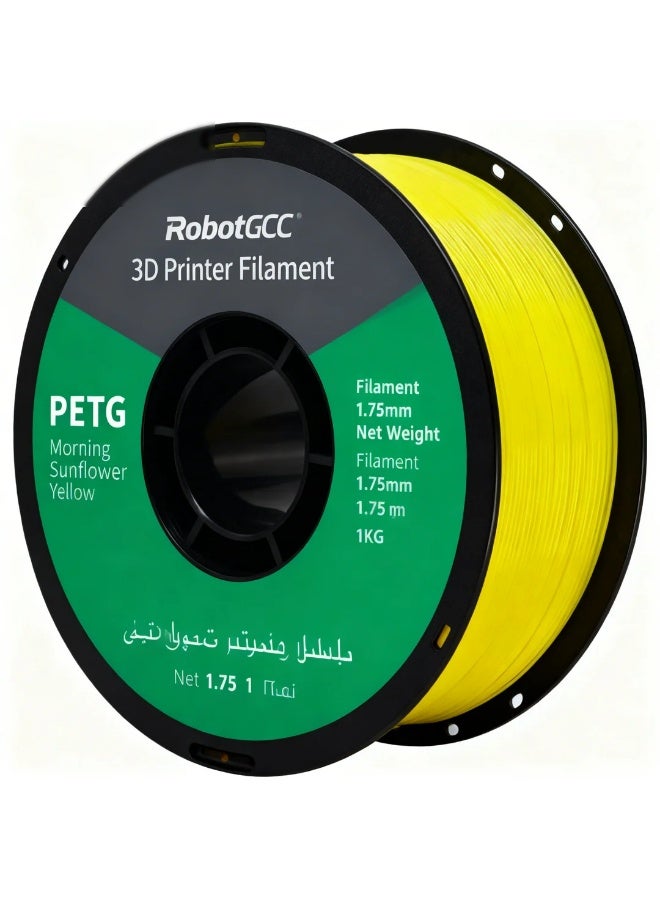 robotgcc PETG Filament 1.75mm Morning Sunflower Yellow 1KG Bright Yellow 3D Printer Filament Glossy Finish Smooth Extrusion Low Stringing High Strength Durable Flexible Strong Layer Adhesion Easy Print FDM Compatible Filament for Prototyping Engineering Models Decorative Printing Cosplay DIY Projects Industrial Use Consistent Diameter Moisture Resistant Precision Printing High Quality Material Stable Flow Clean Printing Reliable Performance Professional Results - Image 3