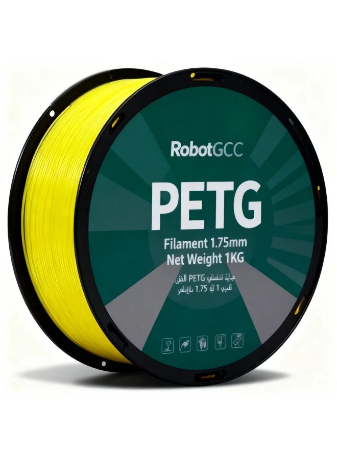 robotgcc PETG Filament 1.75mm Morning Sunflower Yellow 1KG Bright Yellow 3D Printer Filament Glossy Finish Smooth Extrusion Low Stringing High Strength Durable Flexible Strong Layer Adhesion Easy Print FDM Compatible Filament for Prototyping Engineering Models Decorative Printing Cosplay DIY Projects Industrial Use Consistent Diameter Moisture Resistant Precision Printing High Quality Material Stable Flow Clean Printing Reliable Performance Professional Results - Image 2