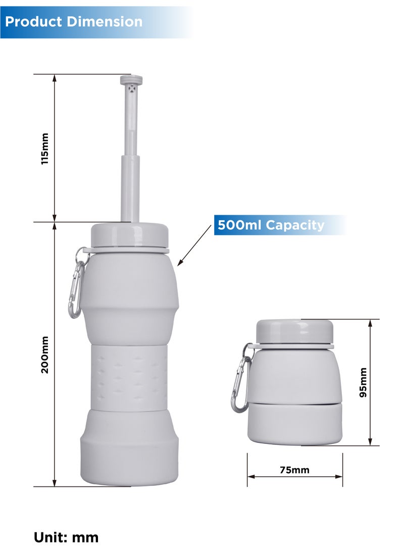 INNOV In Mecca شطاف محمول، شطاف محمول، شطاف محمول بسعة 500 مل مع فوهة قابلة للسحب، رعاية ما بعد الولادة، شطاف للسفر، زجاجة قابلة للطي، مناسبة للرجال، الأطفال، النساء أو المرضى طريحي الفراش - Image 2