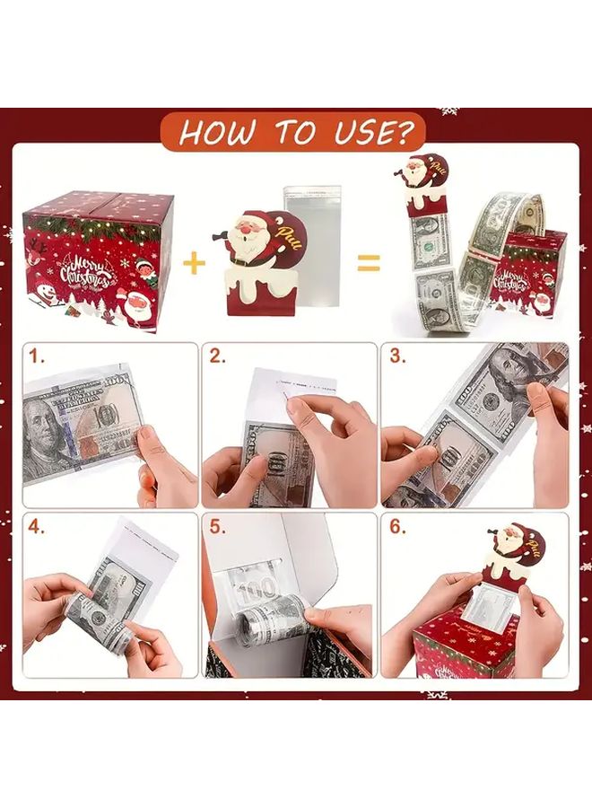 Christmas Money Drawing Box Santa Claus Surprise Cash Storage Gift For Holiday Birthday Party - Image 2